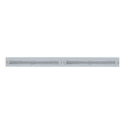 UP37221-Chrome Top Mud Flap Plate With Two 19 LED 12" Reflector Light Bars - Red LED/Clear Lens (Each)