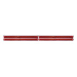 UP37222-Chrome Top Mud Flap Plate With Four 14 LED 12" Light Bars - Red LED/Red Lens (Each)