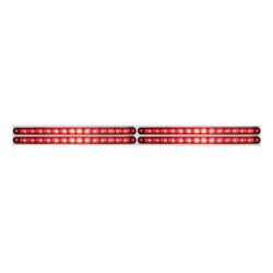 UP37222-Chrome Top Mud Flap Plate With Four 14 LED 12" Light Bars - Red LED/Red Lens (Each)