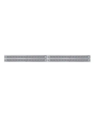 UP37223-Chrome Top Mud Flap Plate With Four 14 LED 12" Light Bars - Red LED/Clear Lens (Each)
