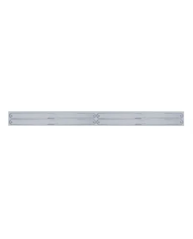 UP37224-Chrome Top Mud Flap Plate With Four 14 LED 12" Light Bars - Red LED/Chrome Lens (Each)