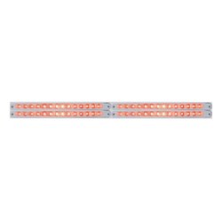 UP37224-Chrome Top Mud Flap Plate With Four 14 LED 12" Light Bars - Red LED/Chrome Lens (Each)