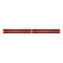 UP37225-Chrome Top Mud Flap Plate With Four 19 LED 12" Reflector Light Bars - Red LED/Red Lens (Each)