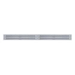 UP37226-Chrome Top Mud Flap Plate With Four 19 LED 12" Reflector Light Bars - Red LED/Clear Lens (Each)