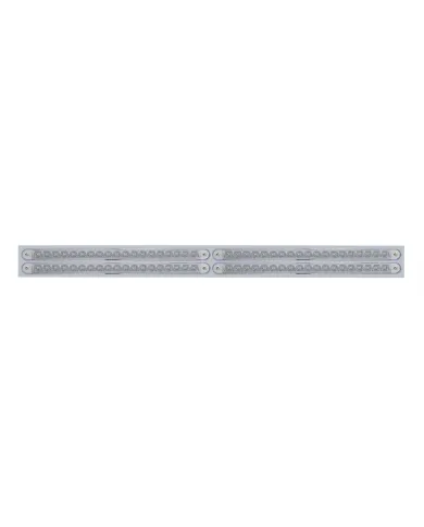 UP37226-Chrome Top Mud Flap Plate With Four 19 LED 12" Reflector Light Bars - Red LED/Clear Lens (Each)