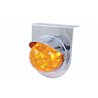 UP37247-Stainless Light Bracket With 17 LED Dual Function Watermelon Light & Visor - Amber LED/Amber Lens