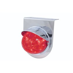 UP37249-Stainless Light Bracket With 17 LED Dual Function Watermelon Light & Visor - Red LED/Red Lens