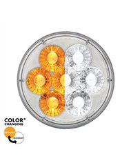UP36532-14 LED 4" Round Double Fury Light (Turn Signal) - Amber & White LED/Clear Lens