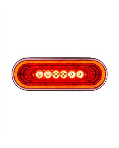 UP36569-22 LED 6" Oval Abyss Light (Stop, Turn & Tail) - Red LED/Red Lens