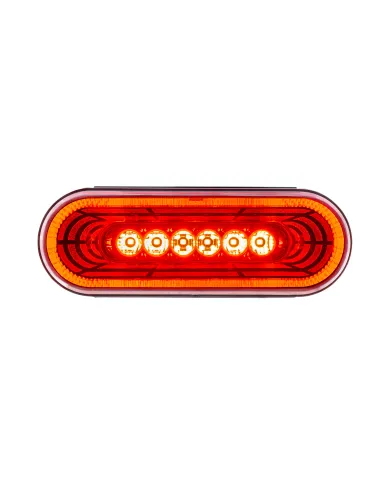 UP36569-22 LED 6" Oval Abyss Light (Stop, Turn & Tail) - Red LED/Red Lens