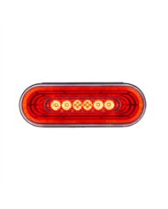 UP36571-22 LED 6" Oval Abyss Light (Stop, Turn & Tail) - Red LED/Clear Lens