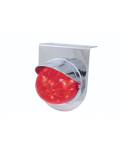 UP37253-Stainless Light Bracket With 17 LED Watermelon Light & Visor - Red LED/Red Lens