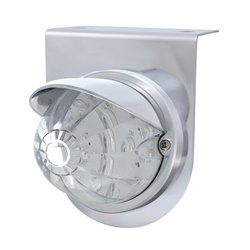 UP37254-Stainless Light Bracket With 17 LED Watermelon Light & Visor - Amber LED/Clear Lens