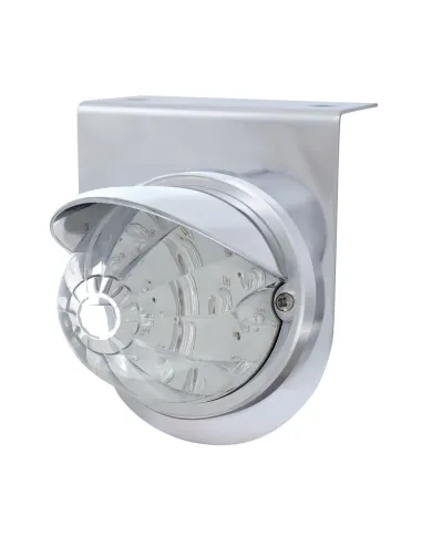 UP37254-Stainless Light Bracket With 17 LED Watermelon Light & Visor - Amber LED/Clear Lens