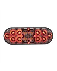 UP36610-6" Oval Combo Light With 14 LED Stop, Turn & Tail & 16 LED Back-Up - Red LED/Clear Lens