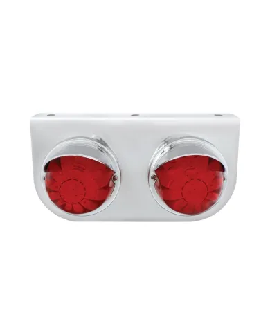 UP37258-SS Light Bracket With 2X 17 LED Dual Function Watermelon Lights & Visors - Red LED/Red Lens