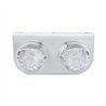 UP37264-Stainless Light Bracket With 2X 17 LED Watermelon Lights & Visors - Red LED/Clear Lens