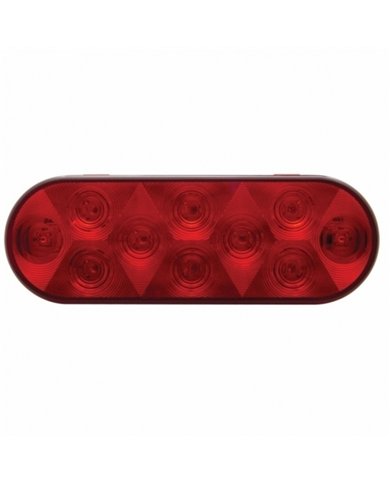 UP36771B-10 LED 6" Oval Stop/Turn/Tail Light - Red LED/Red Lens (Bulk)