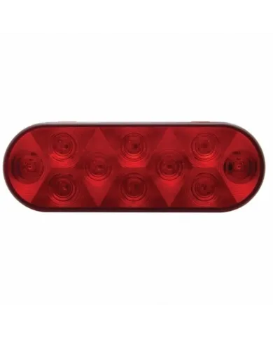 UP36771B-10 LED 6" Oval Stop/Turn/Tail Light - Red LED/Red Lens (Bulk)