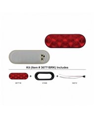 UP36771BRK-10 LED 6" Oval Stop/Turn/Tail Light Kit - Red LED/Red Lens