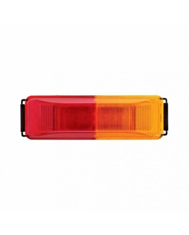 UP36774BARK-B-6 LED Rectangular Fender Mount Light (Clearance/Marker) With Amber & Red Lens, And Black Bracket (Bulk)