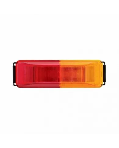 UP36774BARK-B-6 LED Rectangular Fender Mount Light (Clearance/Marker) With Amber & Red Lens, And Black Bracket (Bulk)