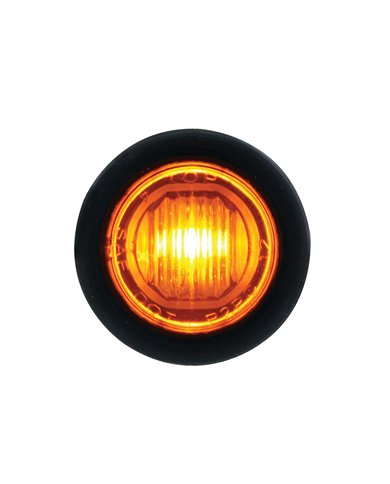 UP36843-Single SMD LED 3/4" Mini Light (Clearance/Marker) With Rubber Grommet - Amber LED/Amber Lens