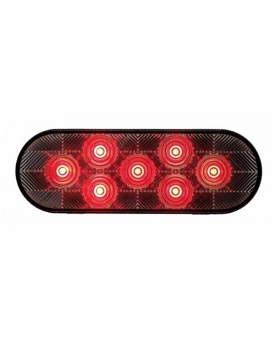 UP36857-7 LED Oval Light (Stop, Turn & Tail) - Red LED/Clear Lens