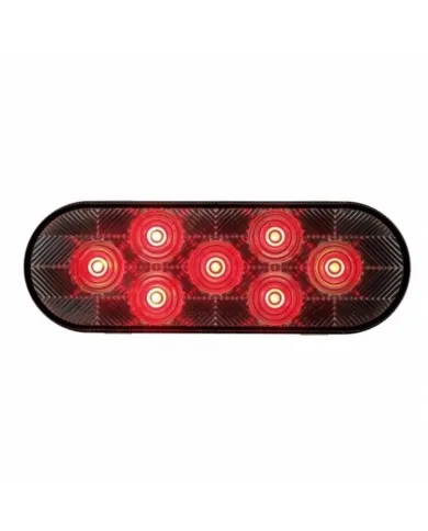 UP36857-7 LED Oval Light (Stop, Turn & Tail) - Red LED/Clear Lens