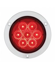 UP36913-7 LED 4" Round SS Flange Light (Stop, Turn & Tail) - Red LED/Red Lens