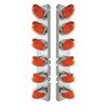 UP37298-SS Front Air Cleaner Bracket With 12X 19 LED Watermelon Lights & Visors For Peterbilt-Amber LED/Dark Amber Len