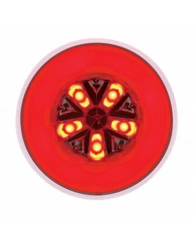 UP36922-18 LED 4" Round GloLight (Stop, Turn & Tail) - Red LED/Red Lens (Card)