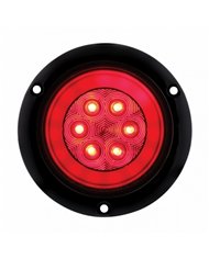 UP36957-21 LED 4" Round Flange Mount GloLight (Stop, Turn & Tail) - Red LED/Red Lens