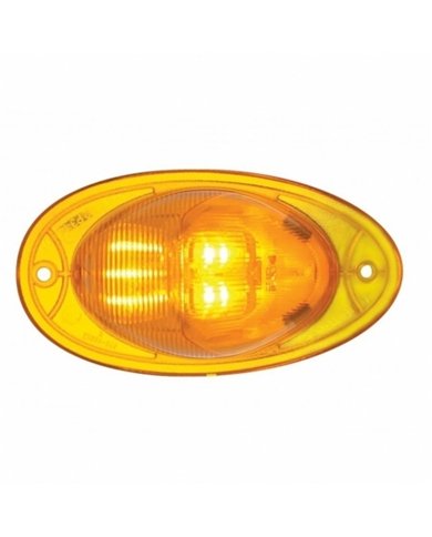 UP37077-7 LED Turn Signal Light For 2008-2017 Freightliner Cascadia - Dome Lens, Amber LED/Amber Lens