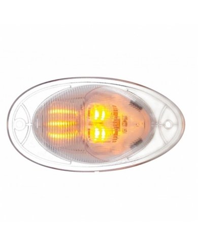 UP37078-7 LED Turn Signal Light For 2008-2017 Freightliner Cascadia - Dome Lens, Amber LED/Clear Lens
