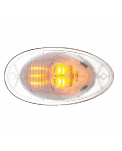 UP37078-7 LED Turn Signal Light For 2008-2017 Freightliner Cascadia - Dome Lens, Amber LED/Clear Lens