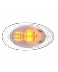 UP37078-7 LED Turn Signal Light For 2008-2017 Freightliner Cascadia - Dome Lens, Amber LED/Clear Lens