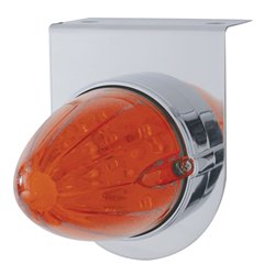 UP37303-Stainless Light Bracket With 19 LED Watermelon Light - Amber LED/Dark Amber Lens