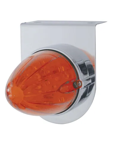 UP37303-Stainless Light Bracket With 19 LED Watermelon Light - Amber LED/Dark Amber Lens