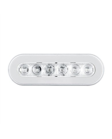 UP37130-22 LED 6" Oval GloLight (Stop, Turn & Tail) - Red LED/Clear Lens