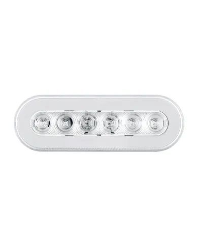 UP37130-22 LED 6" Oval GloLight (Stop, Turn & Tail) - Red LED/Clear Lens