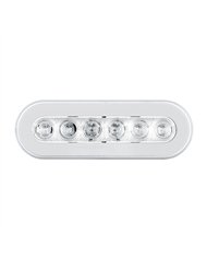 UP37130-22 LED 6" Oval GloLight (Stop, Turn & Tail) - Red LED/Clear Lens