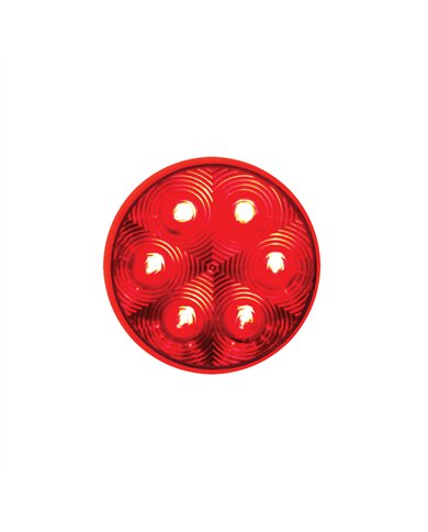 UP37132-21 LED 4" Round GloLight (Stop, Turn & Tail) - Red LED/Red Lens