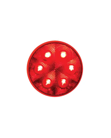 UP37132-21 LED 4" Round GloLight (Stop, Turn & Tail) - Red LED/Red Lens