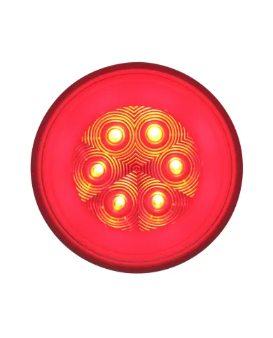 UP37134-21 LED 4" Round GloLight (Stop, Turn & Tail) - Red LED/Clear Lens