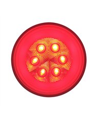 UP37134-21 LED 4" Round GloLight (Stop, Turn & Tail) - Red LED/Clear Lens