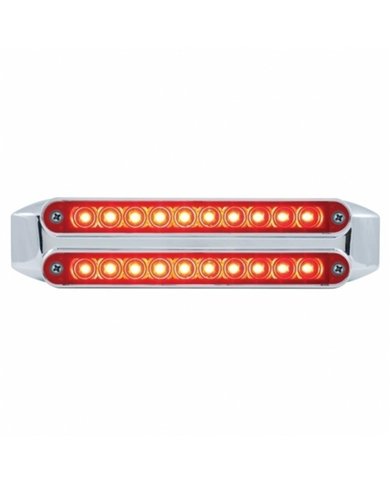 UP37197-Dual 10 LED 6-1/2" Light Bars (Stop, Turn & Tail) - Red LED/Red Lens