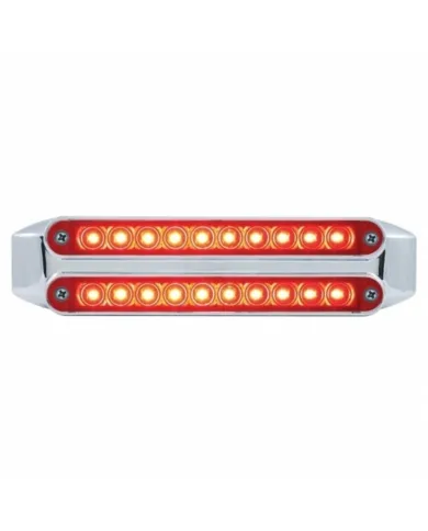 UP37197-Dual 10 LED 6-1/2" Light Bars (Stop, Turn & Tail) - Red LED/Red Lens