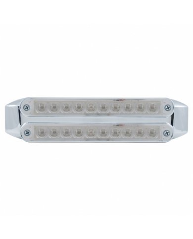 UP37199-Dual 10 LED 6-1/2" Light Bars (Stop, Turn & Tail) - Red LED/Clear Lens