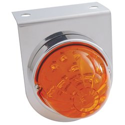 UP37312-Stainless Light Bracket With 17 LED Watermelon Light - Amber LED/Dark Amber Lens